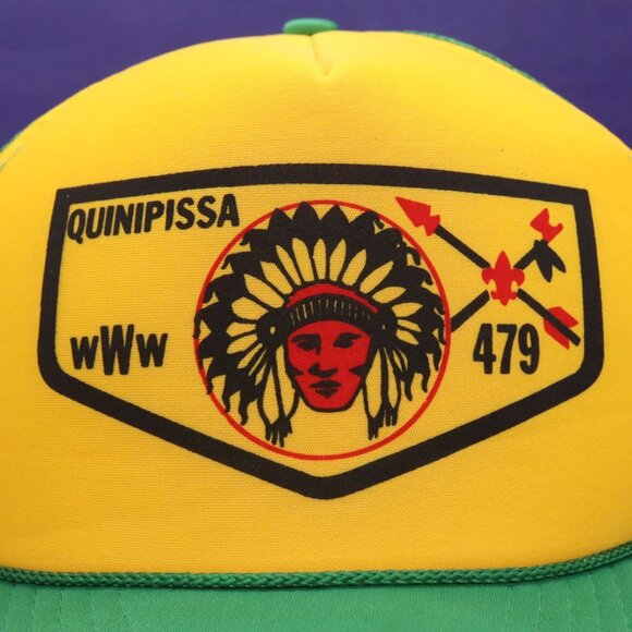 Mint Vintage Quinipissa Lodge BSA Nissin Rope Trucker Hat Mesh Snap Back Taiwan - Picture 2 of 9